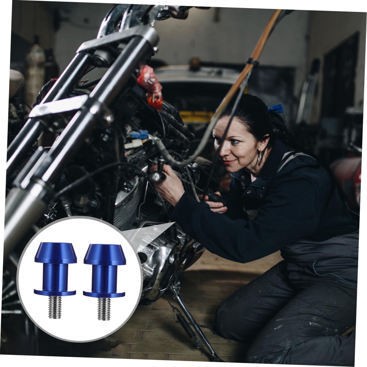 Abaodam Cnc 8mm Blue Motorcycle Swingarm Screw Stand Spools 4pcs Universal Motorbike Swing Arm Sliders for Rear Swing Arm Protection