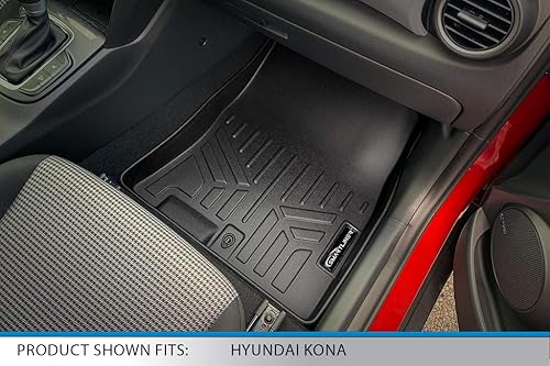 Miniatura 3 de SMARTLINER Juego de alfombrillas de suelo de ajuste personalizado, 2 filas y revestimiento de carga, color negro, compatible con Hyundai Kona