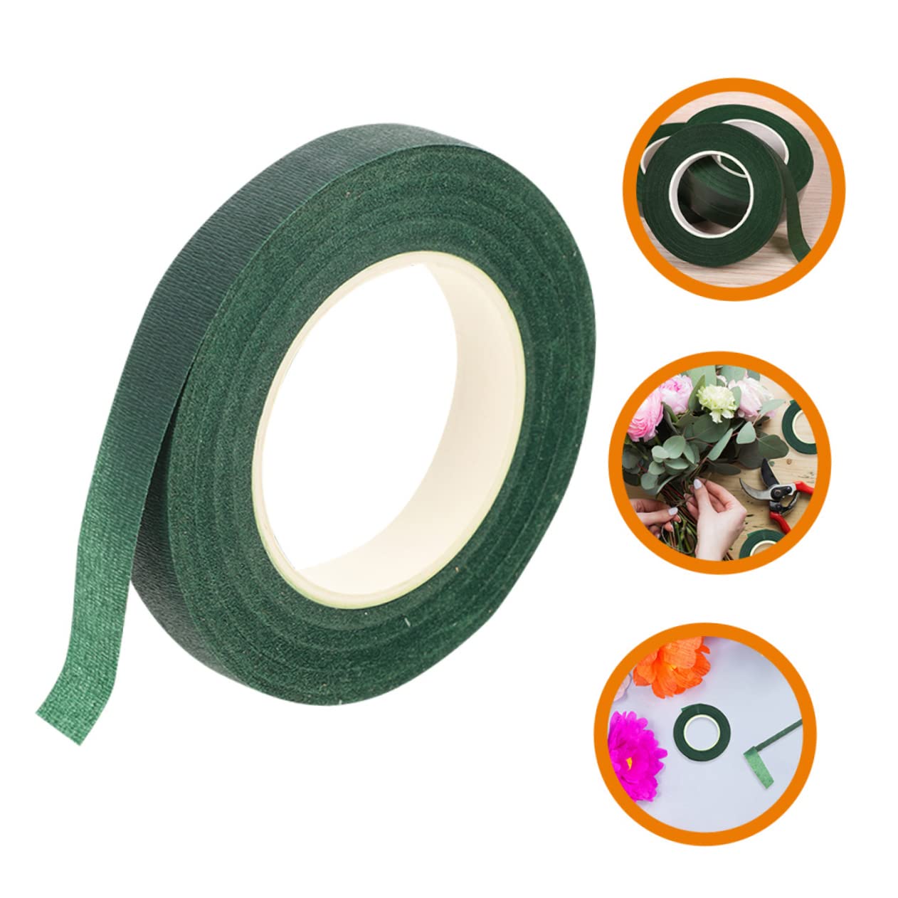 5 Rolls Floral Tape for DIY Floral Arrangements Strong Stretchable Flower Wrapping Tape for Bouquet Stem Wraps Gift Packaging and Craft Projects Green Color