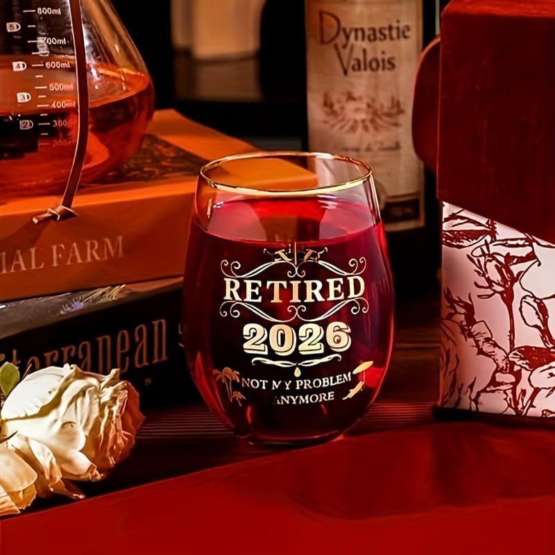 Great Retirement Gift for Women & Men 2026 !Coworker Leaving Gifts,Retirement Decorations, Farewell Goodbye Gifts For Coworkers - Stemless Wine glass - Image 5
