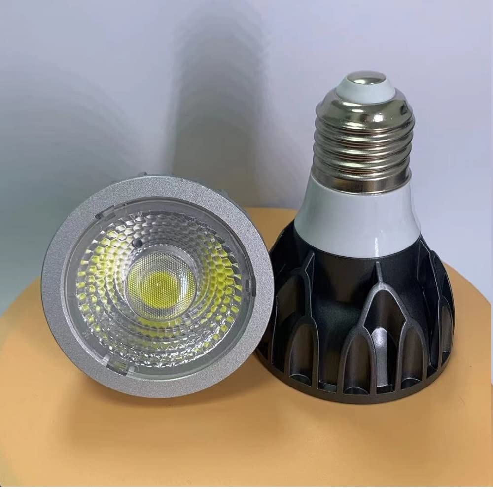 HHF Iluminación del hogar, Paquete de 10, foco LED COB AC220V E27/GU10 5w/7w/10w/12w fuente de luz de lámpara PAR20 regulable(Blanco,7w GU10)