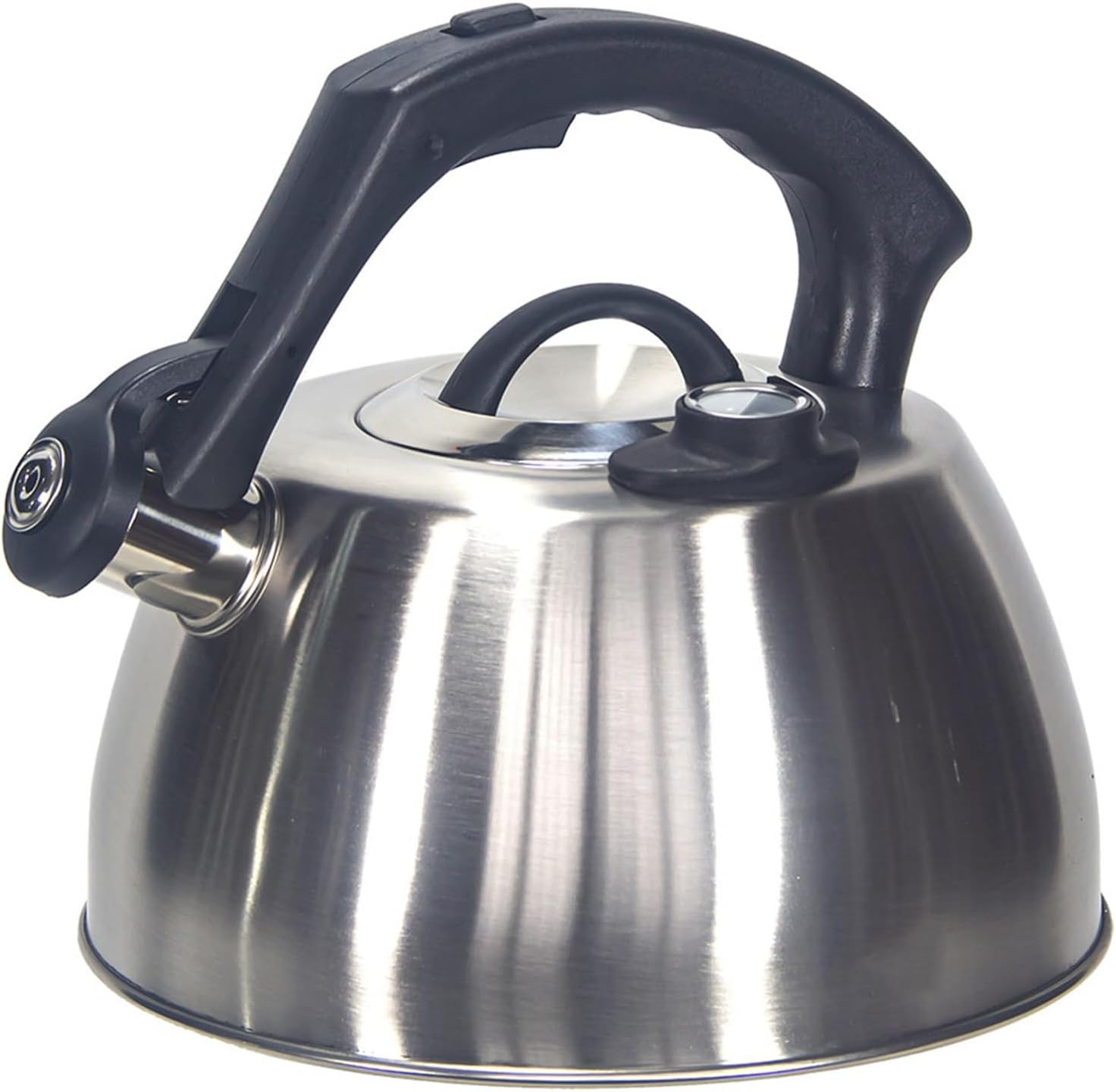 Stainless Steel Tea Kettle with Thermometer, Whistling Teakettle for Stove Top, Fast Heating Hot Water Boiler Heater Teakettle(Silver-3.5L)