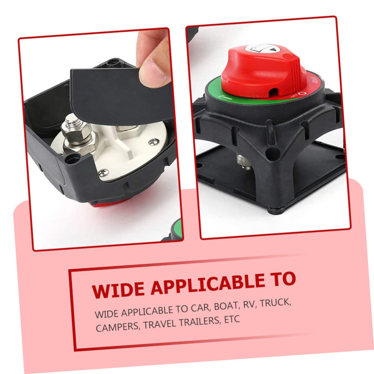 Interrupteur Principal de Batterie Isolation et Protection 600a en Plastique et Laiton, Coupure et Reconnexion Facile pour Bateaux et Camping-cars