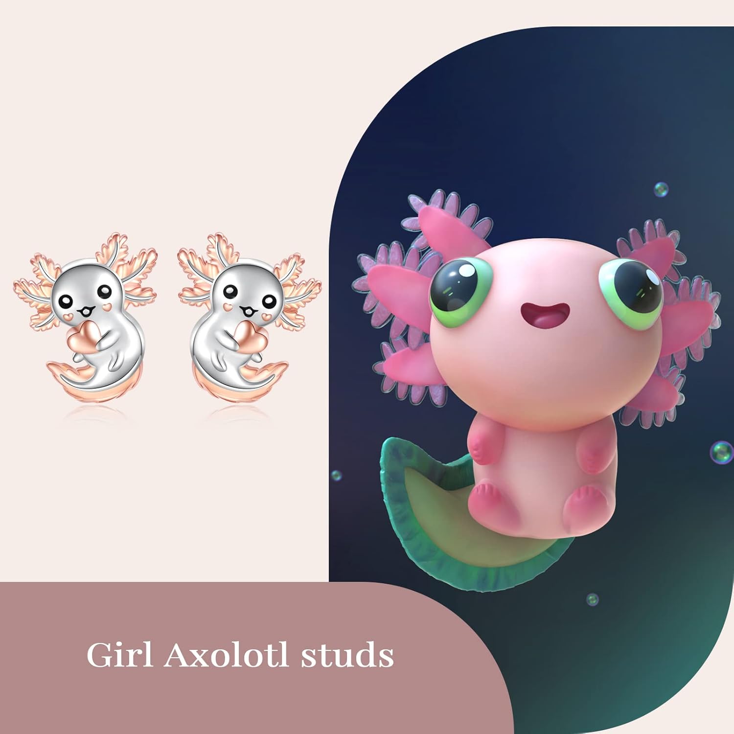 Sterling Silver Animal Stud Earrings: Hypoallergenic Cow Bee Axolotl Fox Penguin Cat Bat Bunny Elephant Panda Pig Earrings Cute Jewelry Gifts for Women - Image 2