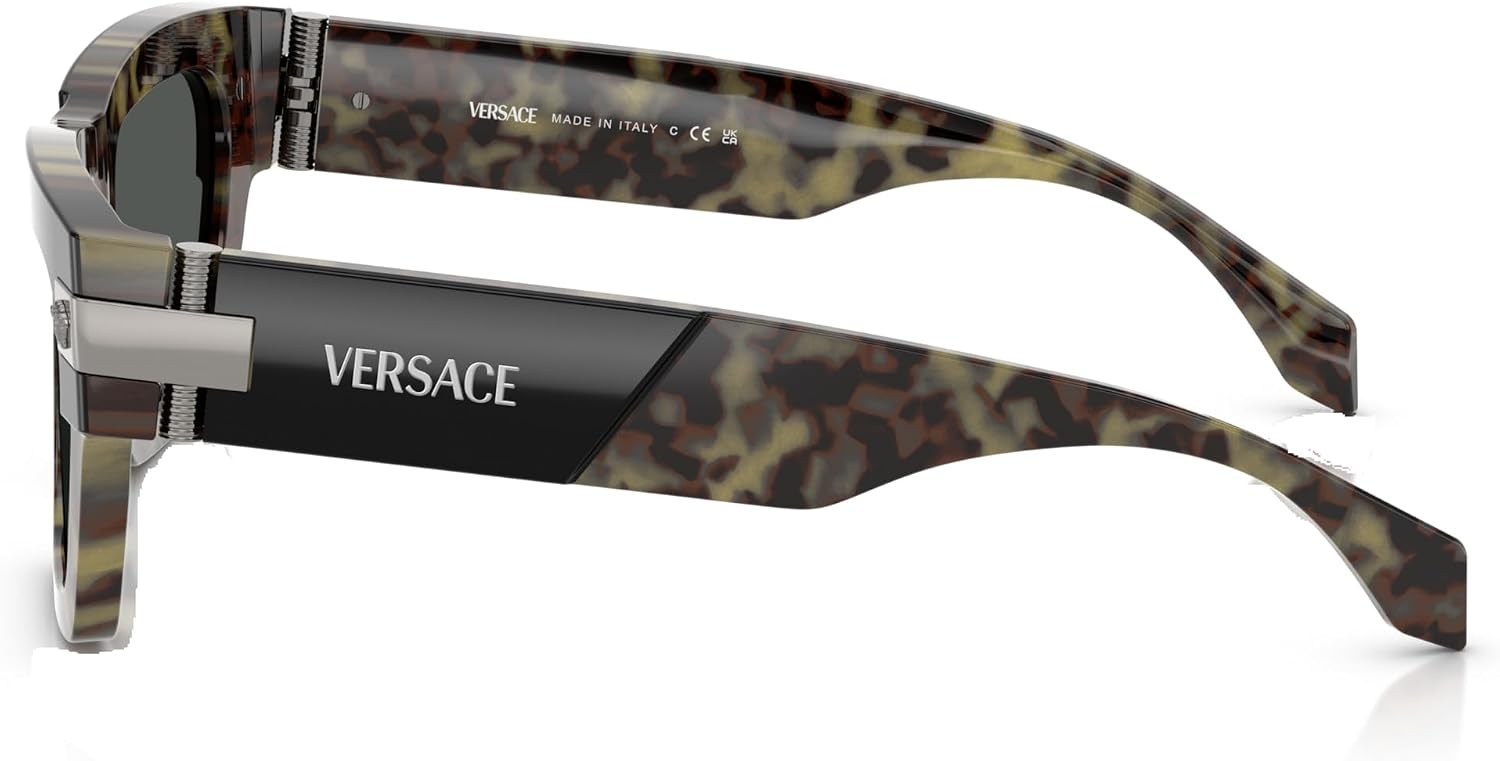 Versace 0VE4454 545687 Havana Rectangle Sunglasses for Mens, 52/20/145 image 2