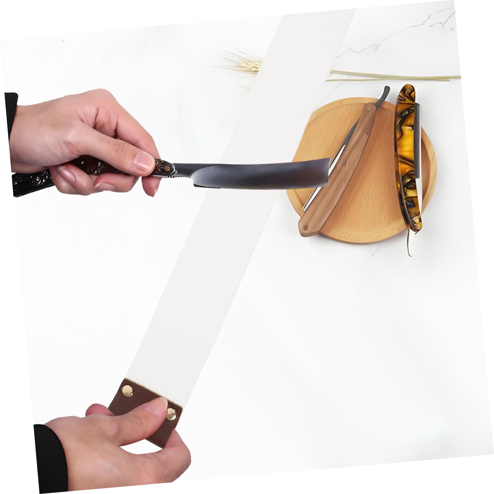 FRCOLOR Razor Sharpening Belt Barber Shaving Belt Thick Canvas Material for Razor Scissor Blades