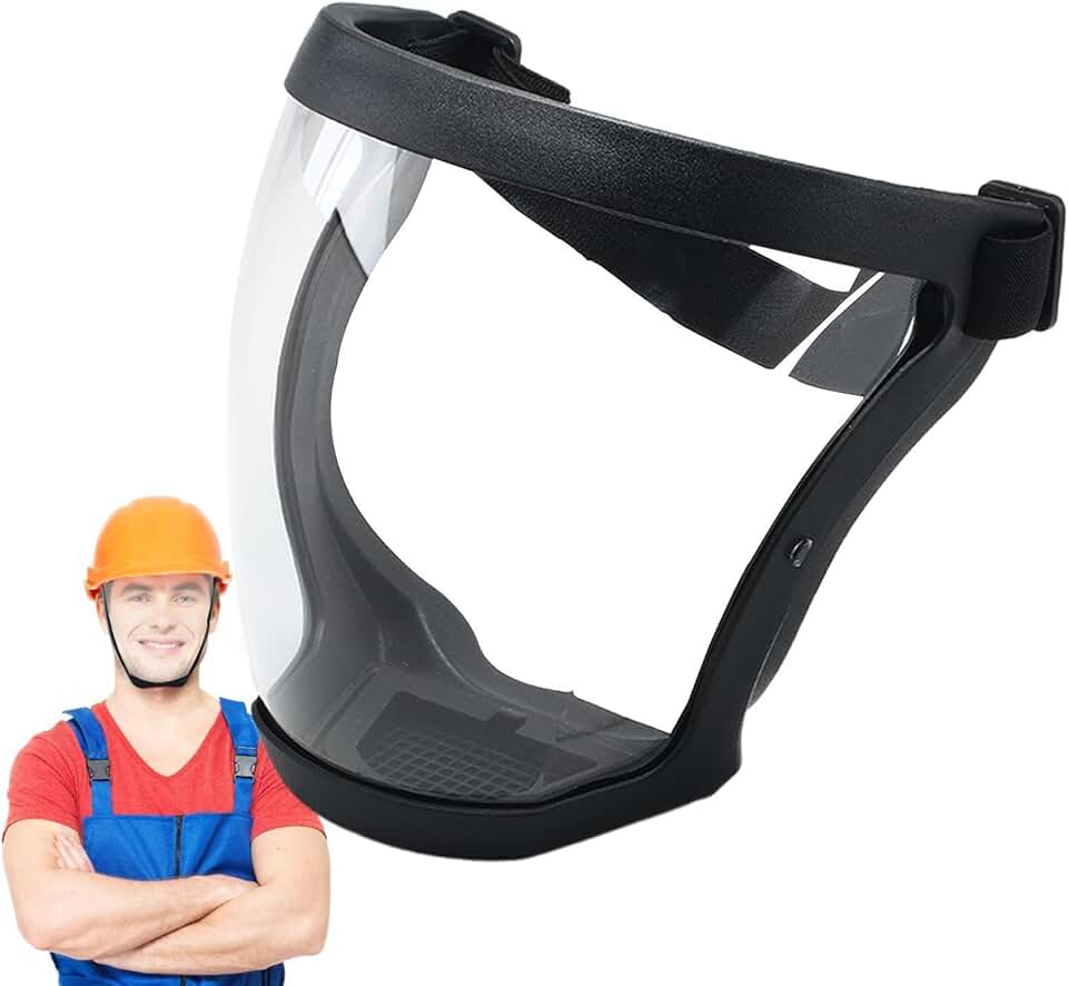 Máscara De Cara Completa Protectora Reutilizable, Resistente Al Polvo Y Antivaho, Máscara Protectora Facia Transpirable Ajustable, Para Pintura Trabajo Exteriores