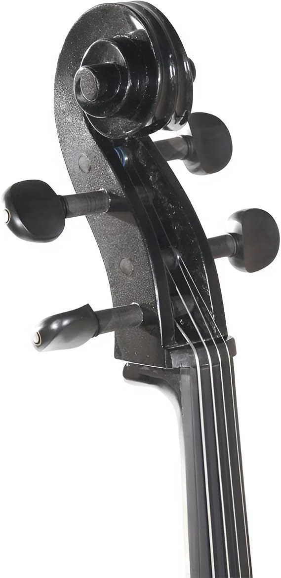 Cecilio CECO-4BK Ebony Electric Silent Metallic Black Cello in Style 4, Size 4/4 (Full Size)