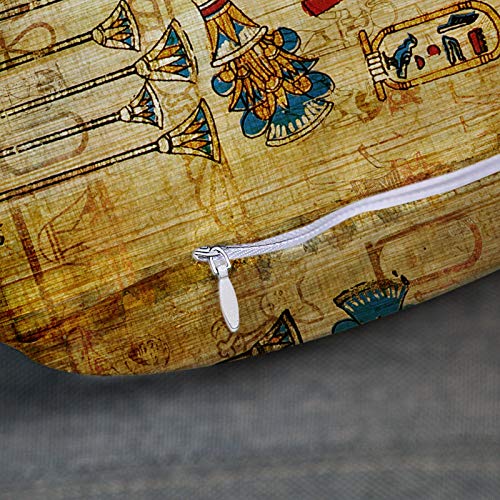 Emvency Set Of 2 Throw Pillow Covers Brown Egypt Old Egyptian Papyrus Yellow Ancient Painting Vintage Wall History Parchment Pharaoh Polyester 18 X 18 Inch Square Decorative Pillowcase #TOP3