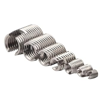 50Pcs Quick Thread Insert, M3 - M12 Stainless Steel Inner Thread Self Tapping Thread Inserts Set Thread Reinforce Repair Tool with a Storage Case