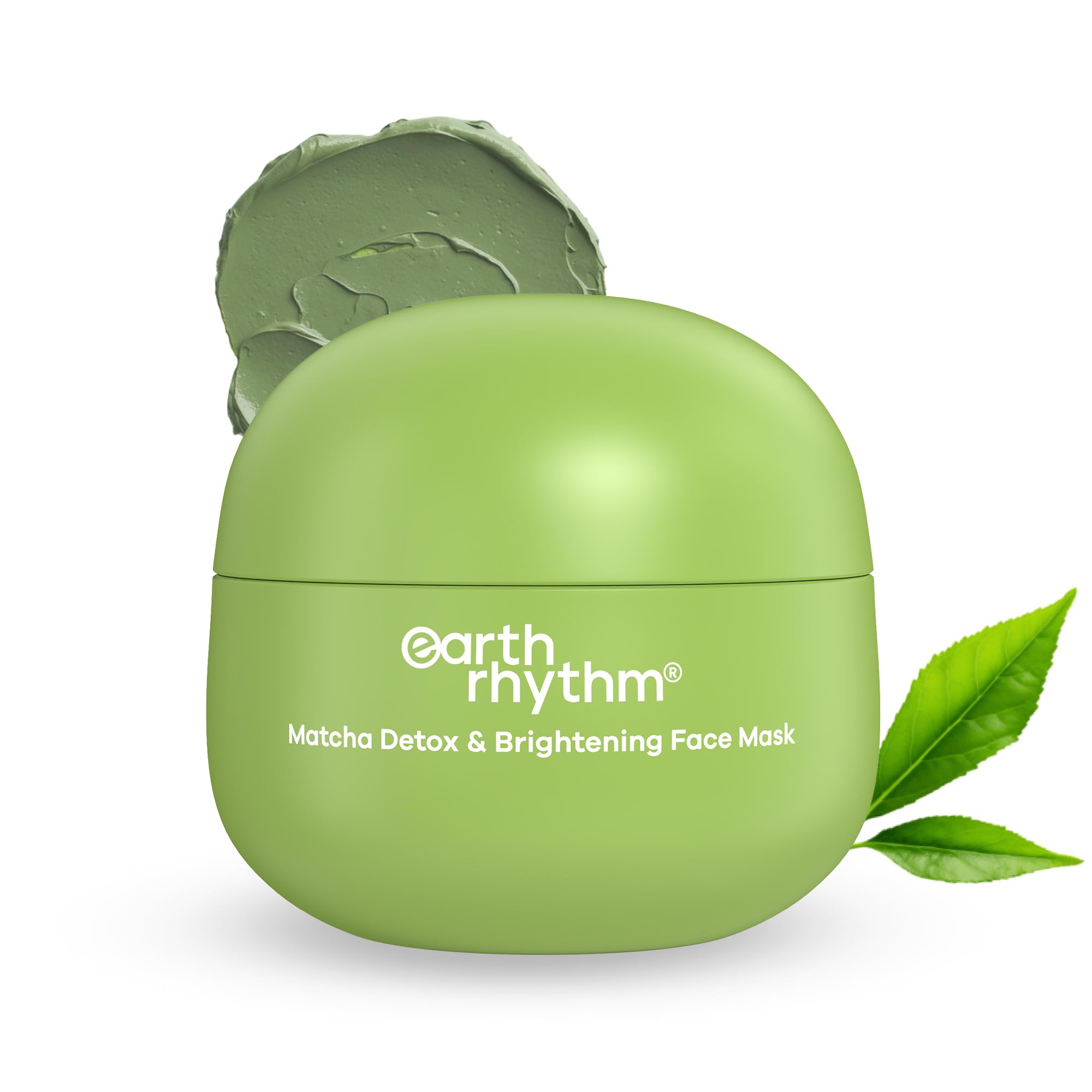 Earth Rhythm Matcha Face Mask Brightens & Detoxifies Skin with Matcha Green Tea & Glutathione for Oily, Combination & Dull Skin - 50gm