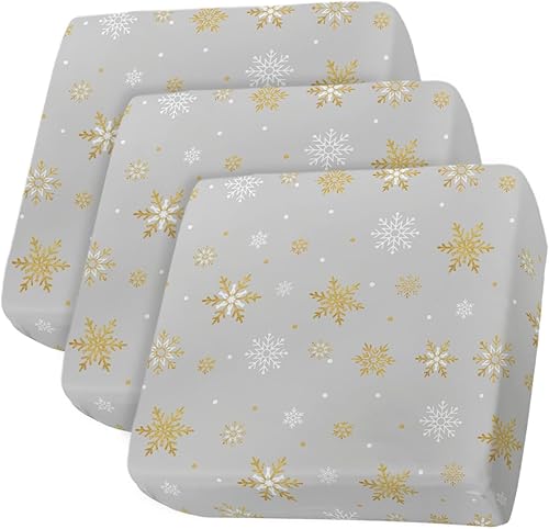 Fundas de cojín para sofá con diseño de copos de nieve de Navidad, funda elástica para sofá con parte inferior elástica, fundas de sofá de invierno