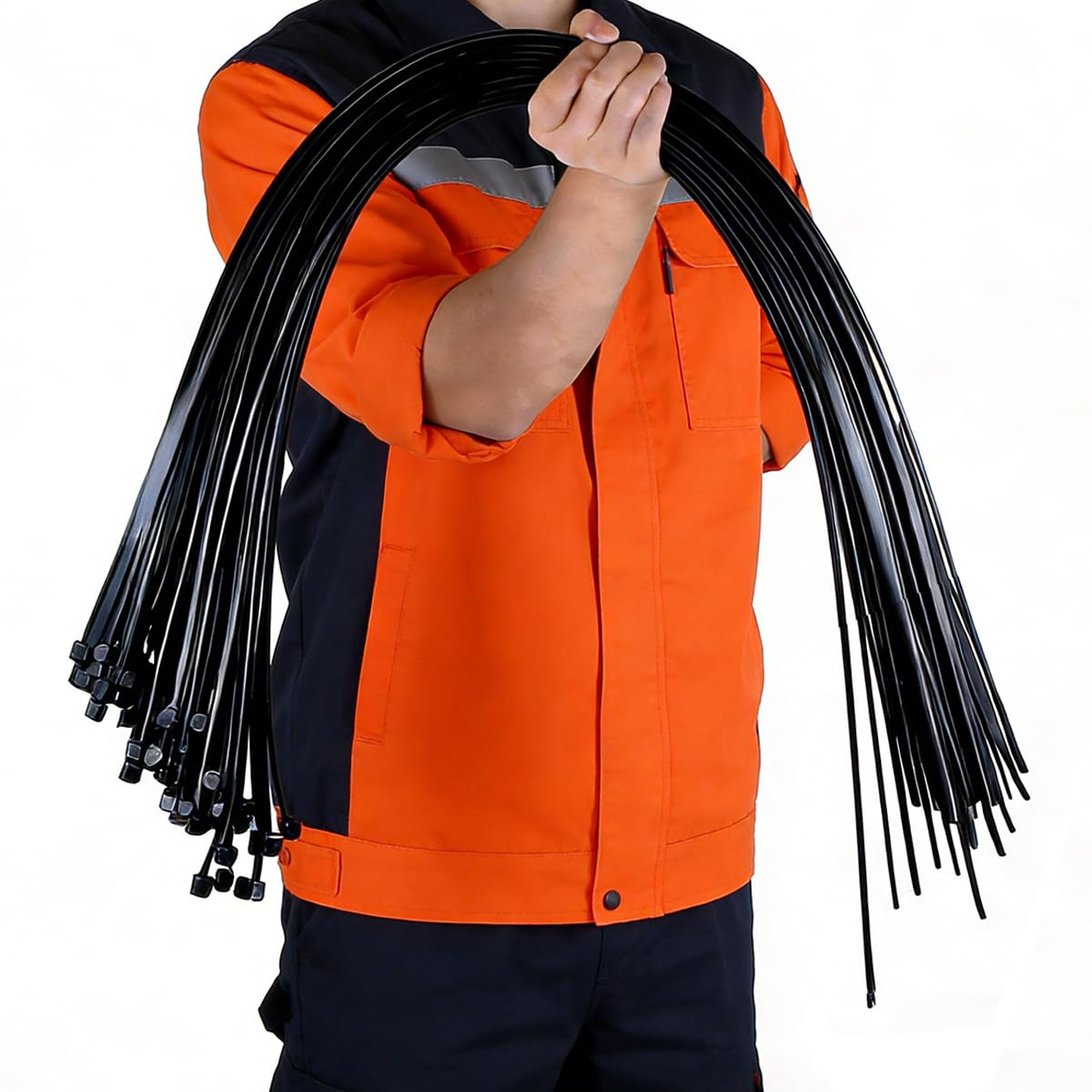Caiery Extra Large Cable Ties 12mm X1200mm, Heavy Duty Tie Wraps, Premium Zip Ties, Nylon Cable Zip Ties, Black, 25PCS, 47.2 inch x0.47 inch