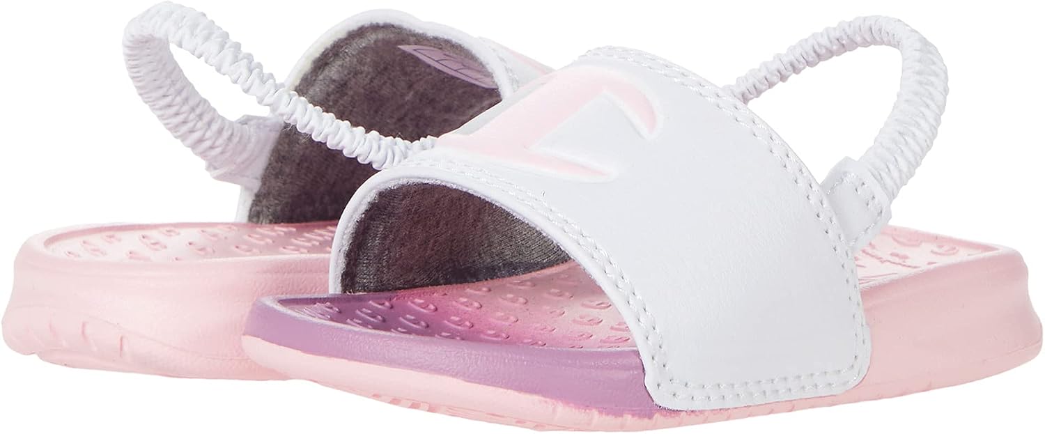 Champion Baby Girl's Super Slide Split (Toddler) White/Pink/Multi 8 Toddler M