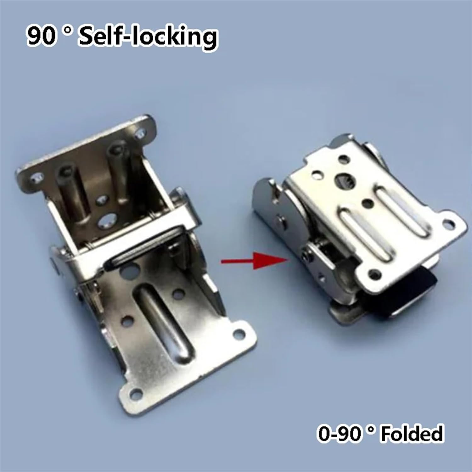 2Pcs 90 Degree Self-Locking Folding Hinge Table Legs Table Chair Extension Tables Foldable Self Locking Fold Feet Hinges Hardwar(Black)