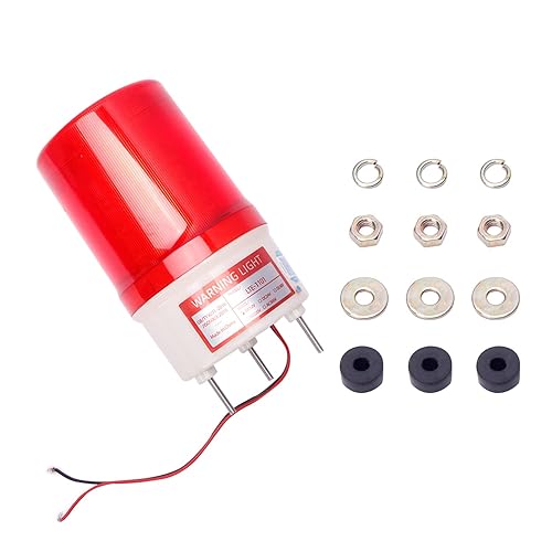 Miniatura 10 de Bettomshin LTE1101 Luz de advertencia Bombilla intermitente Industrial Señal Torre Lámpara DC 220V Rojo 1pcs