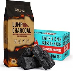 Heart Lake Premium Hardwood Lump Charcoal, 100% Natural BBQ Charcoal, 8 kg