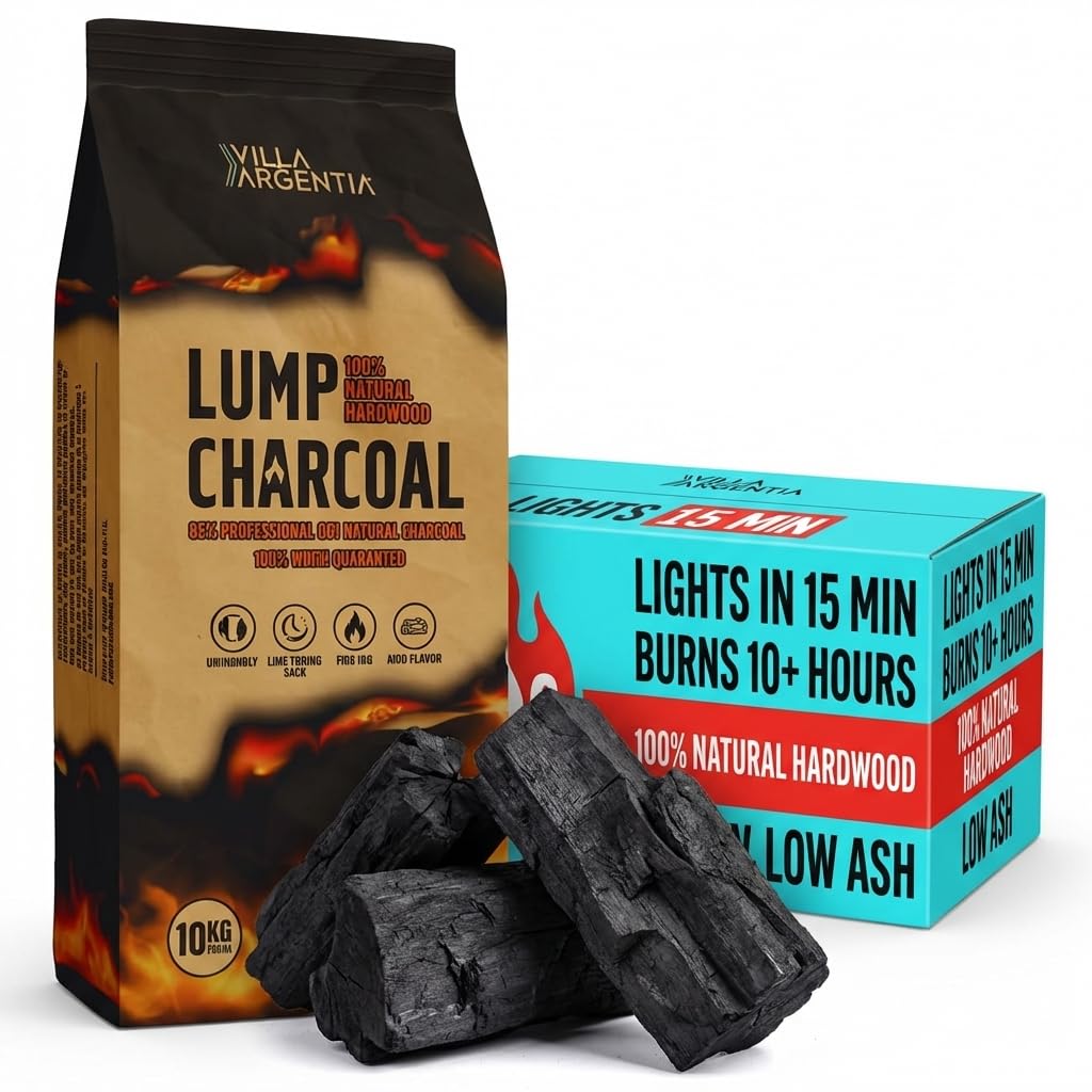 Heart Lake Premium Hardwood Lump Charcoal, 100% Natural BBQ Charcoal, 8 kg
