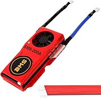 Vista 8 de LiFePO4 BMS 4S 12V 250A Smart Bluetooth Litio Hierro Fosfato Sistema de gestión de batería con ventilador de refrigeración y cables de equilibrio