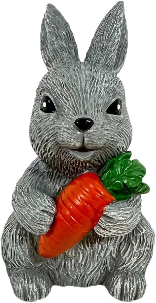 Halloween Light Up Bunny Figurine - Resin Rabbit Lamp Decor,Glowing Bunny Nightlight with Carrot,Spooky Cute Tabletop Ornament for Halloween Home Bedroom Decor,Study Home Decor,Nursery Bedside Table