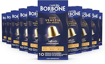 Caffè Borbone Ciao Venezia Blend – 100 Aluminium Capsules (10 Packs of 10) – Compatible with Nespresso Household Machines*