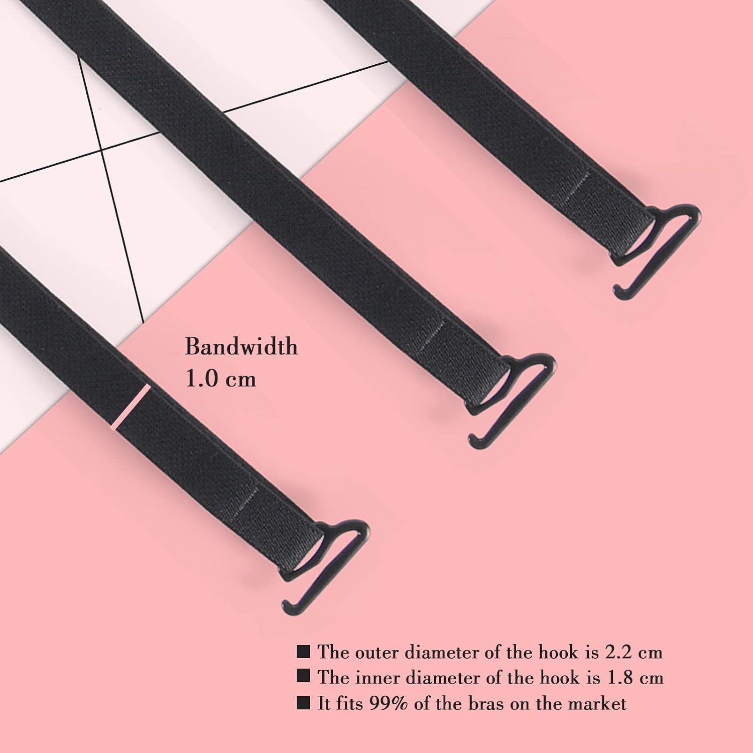WILLWIN 2 Pcs Non-slip Removable Adjustable Cross Back Underwear Bra Shoulder Replacement Elastic Straps for Women