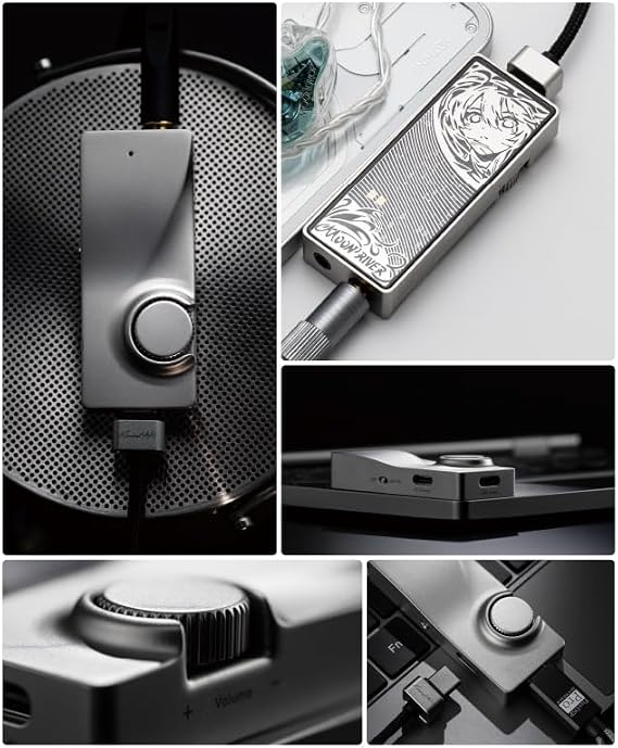 Moondrop MOONRIVER 3 Headphone Amplifier 32Bit/384kHz PCM Decoding with Detachable Type-C Cable 3.5mm+4.4mm Output Connectors