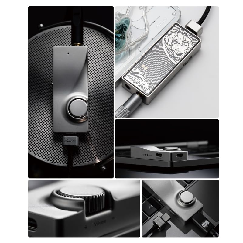 Moondrop Moonriver 3 Kopfhörer-Verstärker, 32 Bit/384 kHz, PCM-Dekodierung mit abnehmbarem Typ-C-Kabel, 3,5 mm + 4,4 mm Ausgangsanschlüsse