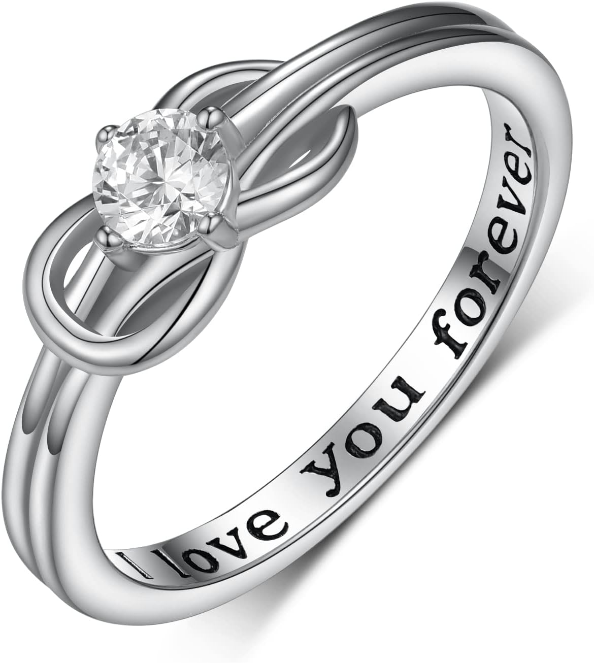 Mother Daughter Knot Ring for Women 925 Sterling Silver Mothers Rings Engraved I Love You Forever Mother Daughter Rings Jewelry Gift for Women Mothers Day Birthday Christmas