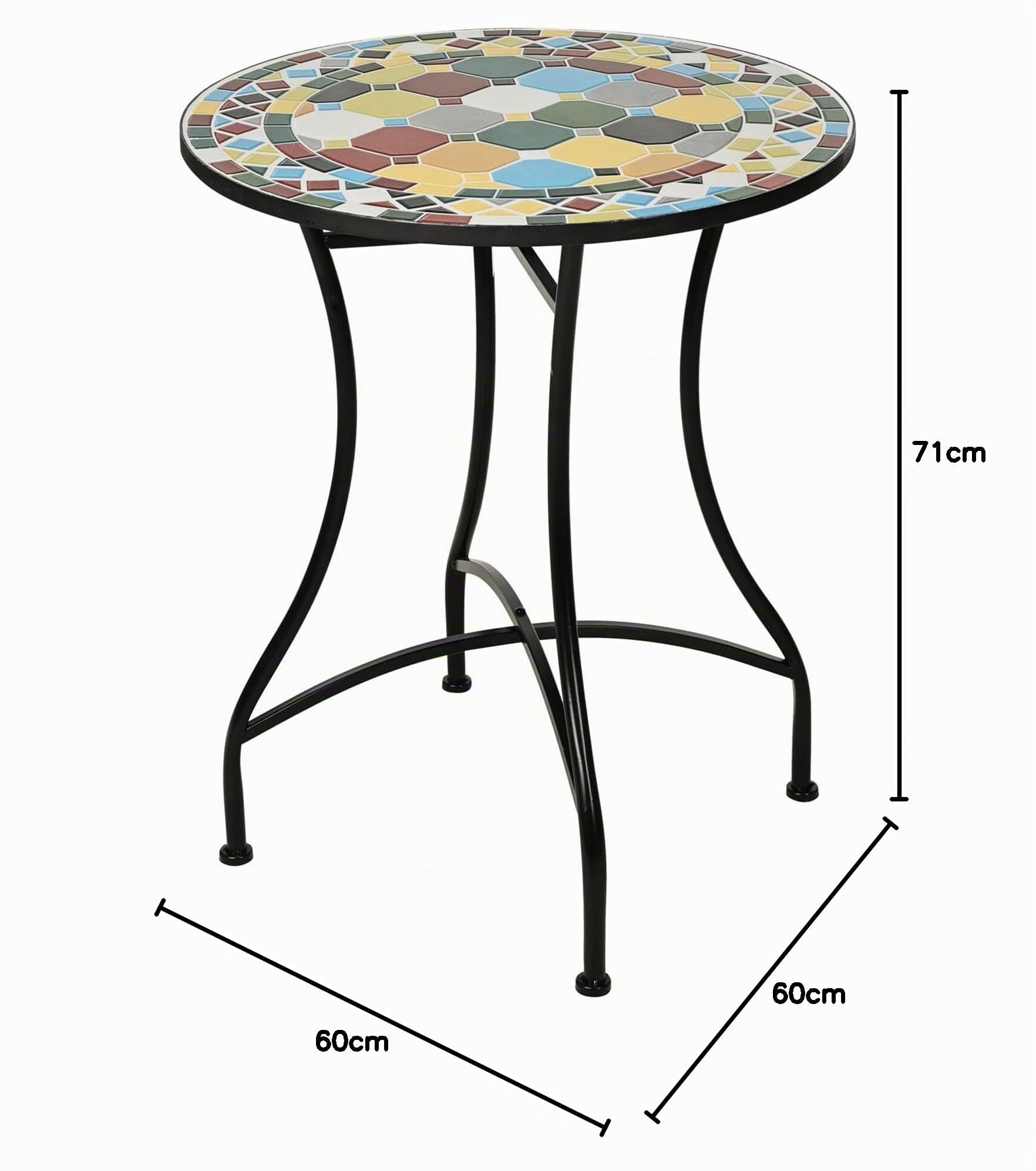 WELL HOME MOBILIARIO & DECORACIÓN Mesa Bistro diseño Mosaico Ø60x71cm