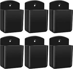 6 PCS Wall Mount Remote Control Holders with Adhesive and Screws