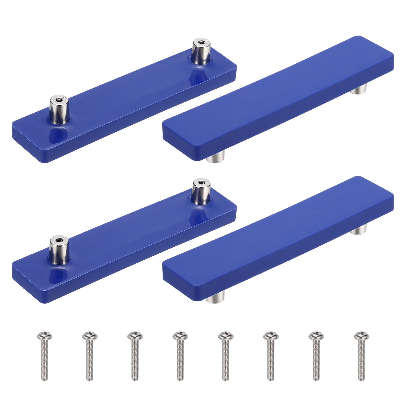 sourcing map 4 Pcs Cabinet Knobs, Rectangle Soft Silicon Cabinet Handle Double Hole Drawer Pulls with Screws Cartoon Dresser Knob for Decoration Bedroom Wardrobe Dresser Drawer Nursery, Blue