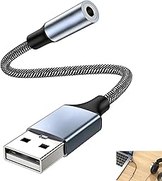 Adaptateur USB vers Jack 3.5mm, Adaptateur USB Audio Carte Son Externe TRRS Audio et Micro, Plug and Play sans Pilote, Compatible avec Switch Raspberry Pi PC Windows macOS Linux