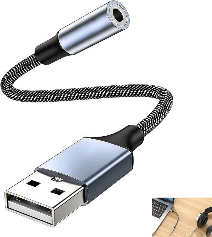Adaptateur USB vers Jack 3.5mm, Adaptateur USB Audio Carte Son Externe TRRS Audio et Micro, Plug and Play sans Pilote, Compatible avec Switch Raspberry Pi PC Windows macOS Linux