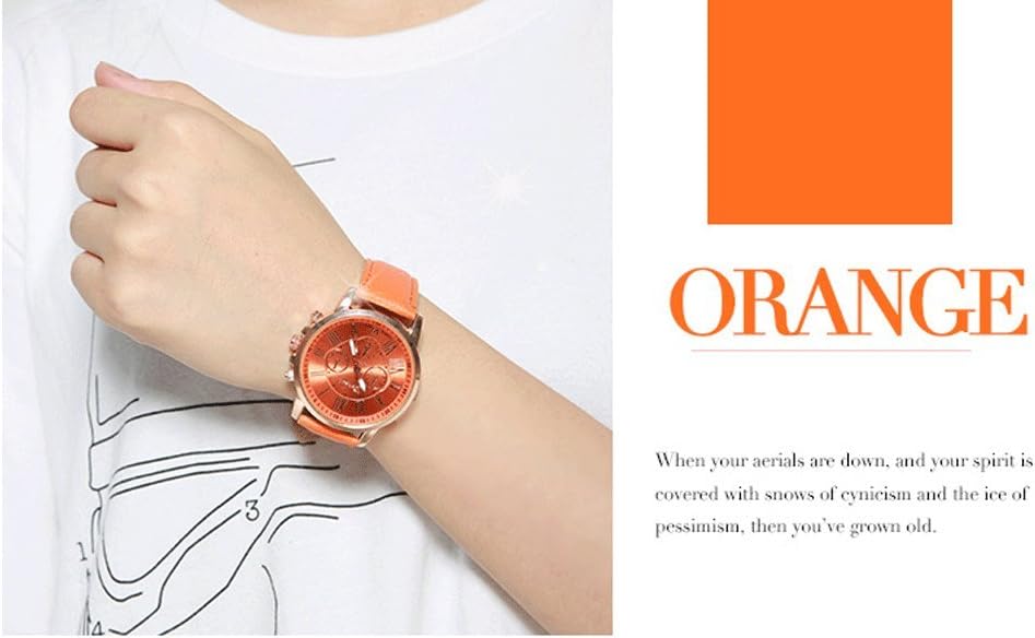 Women Men Lady Teen Girl PU Leather Band Watches Dial Analog Quartz Wristwatches
