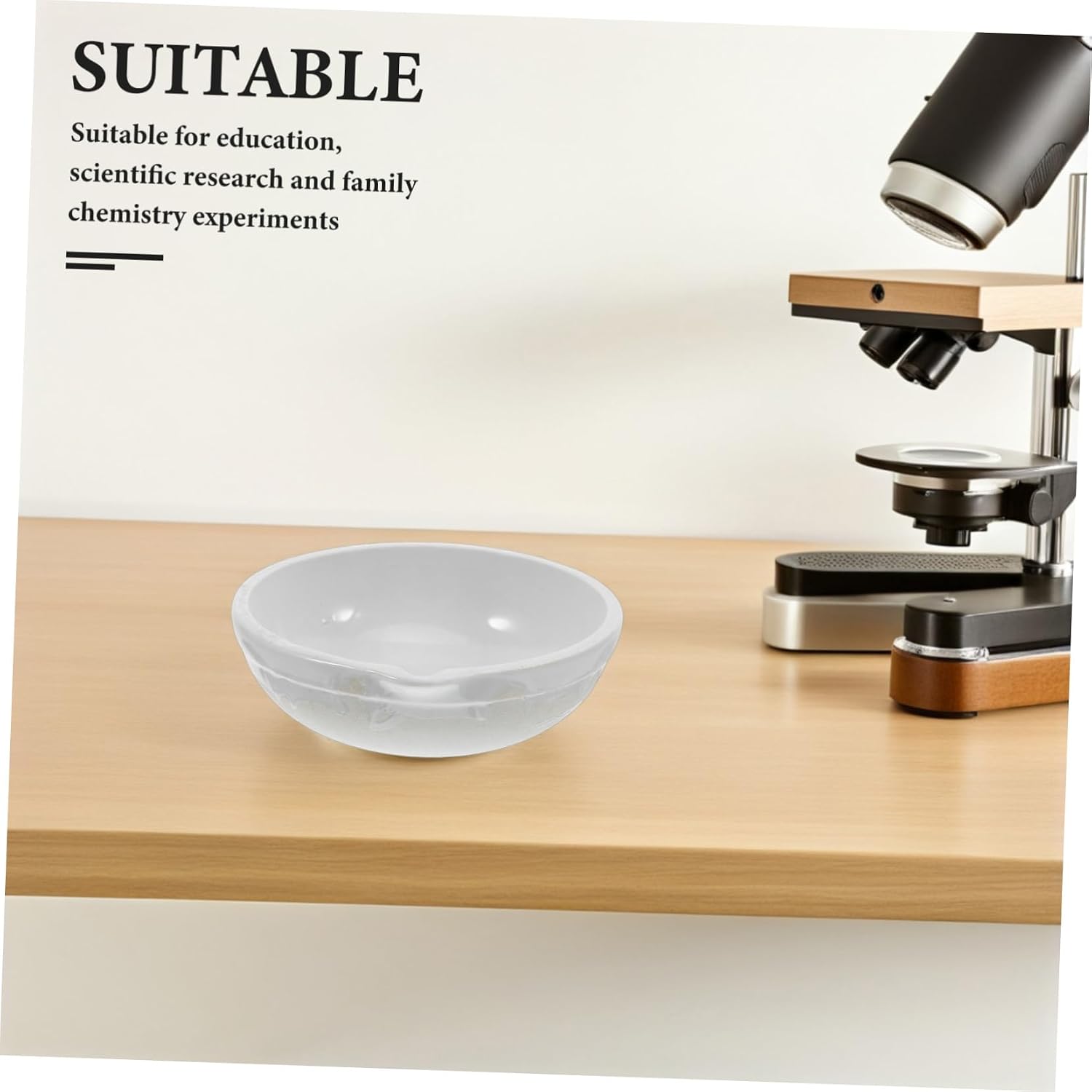 2pcs Ceramic Evaporating Dish Lab Trays for Accurate Heating Evaporation for Science Projects Experiments Easy to Clean Mixing Dish Bowl