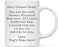 Vista 51 de Andaz Press Taza de café personalizada divertida con texto en inglés "Dog Mom", regalo de broma para la mejor mamá de perro cocker spaniel, muerde