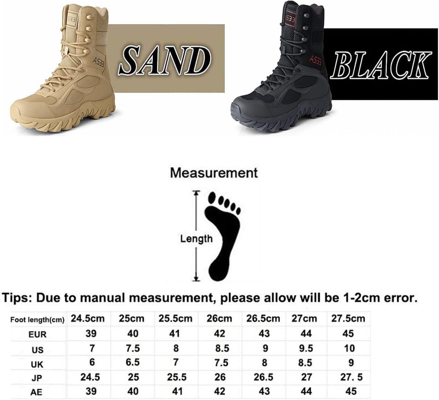 High Light Weight Tactical Boots Breathable Military Boots Outdoors Non-Slip Military Boots with Zip Outdoor Trekking Backpacking Boots Suitable for Men and Women,Sand,45