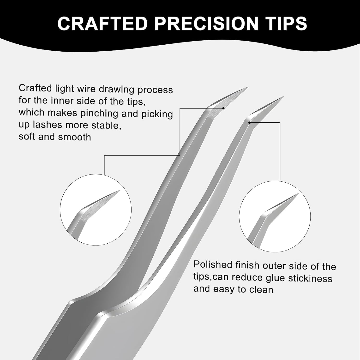 Ms.Queen Eyelash Tweezers for Lash Extensions,Precision Lash Extension Tools for Isolation,Classic and Volume Lash Extension Applying