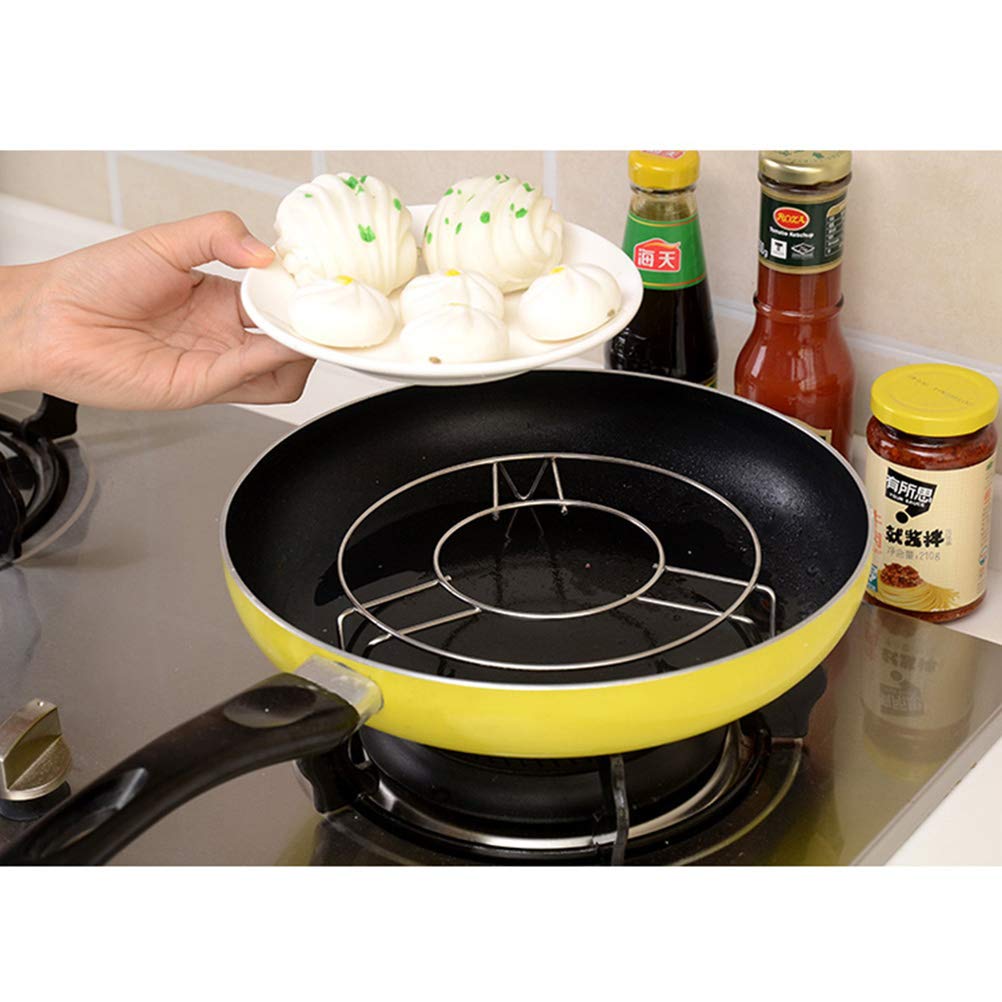 Estante de cocina, estantes de enfriamiento de acero inoxidable, estante de carne asada, estante a prueba de óxido para cocinar al vapor o asar carne y verduras para hornear galletas (plateado 2) 3