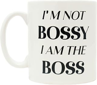 I'm not bossy I am the boss mug - birthday present for boss - stocking filler gifts for boss at work coffee cup desk accessories for the office girl boss women
