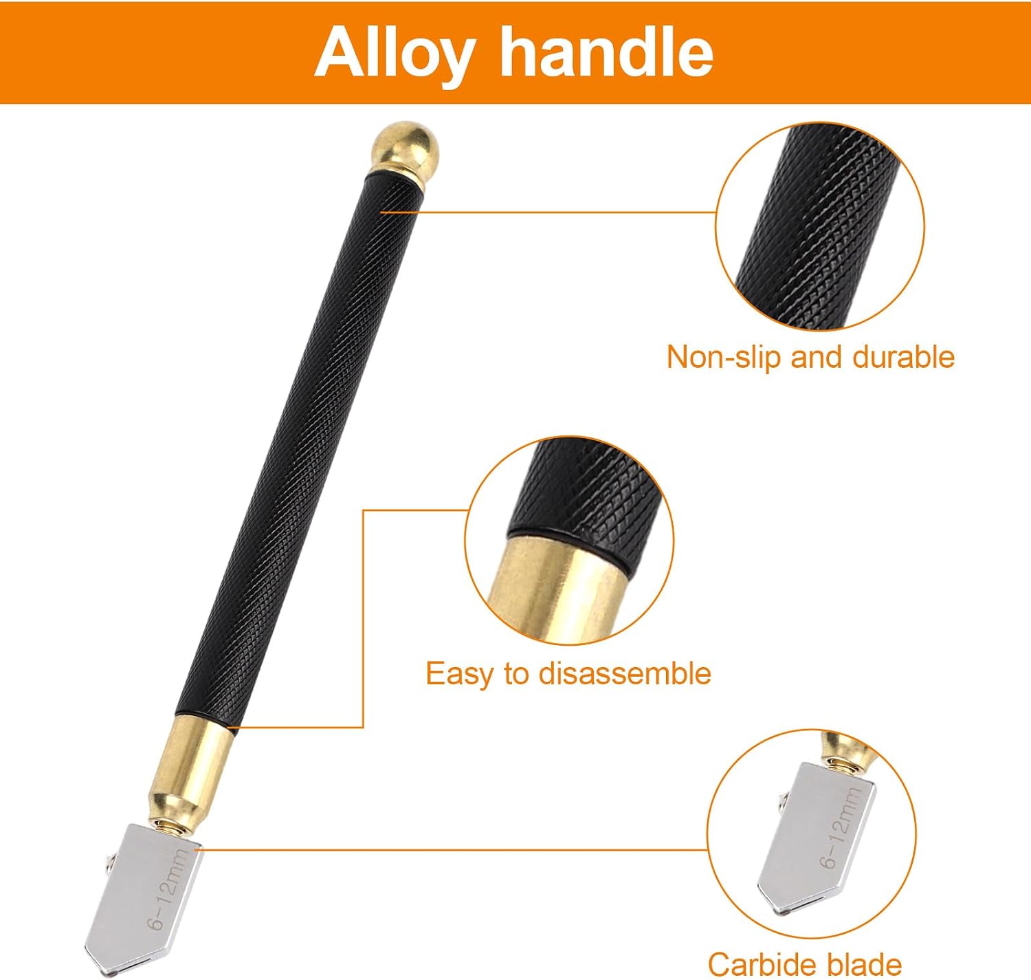 Professional Glass Cutter Tools Kit with 6 Replaceable Blades Screwdriver & Oil Dropper, Alloy Handle Cutter Tool for Cutting Glass Mirror Tiles