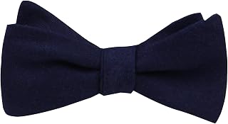 Mens Solid Linen Self Tie Bow Ties - Classic Butterfly Bowties - Wedding Formal Bowtie