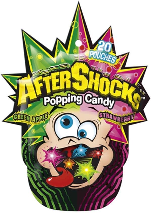 After Shocks Popping Candy Assorted Flavors 1.06 Ounce Bags (Pack of 16)