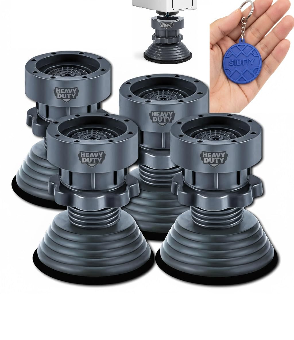 Anti Vibration Pads for Washing Machine | Washing Machine Foot Pad 4 Pc Set | Noise-Cancelling Rubber | Height-Adjustable | Floor Trays | Set of 4 Pcs. (Large HeavyDuty)-picture-16