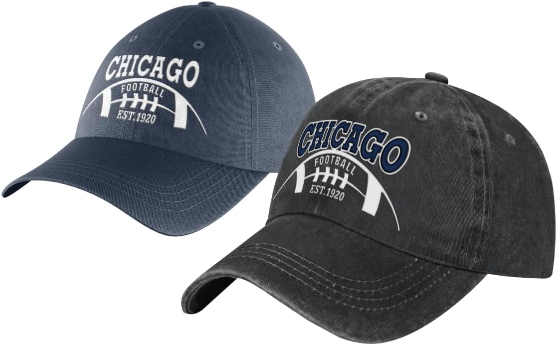 Embroidered City Vintage Classic 2-Pack Washed Denim and Color Snapback Caps for Men Women, Adjustable Fans Baseball Cap - Image 2