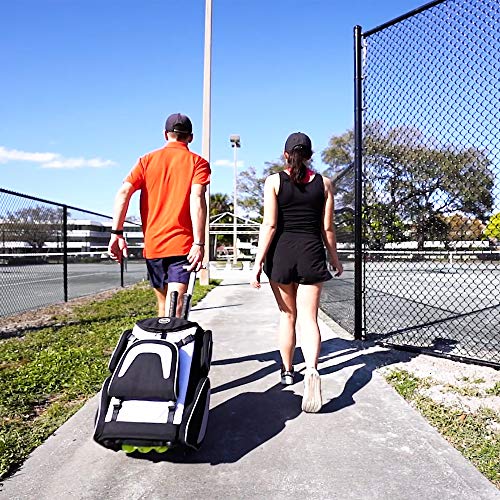 Packhopper Tennis Backpack Tennis Hopper - A Tennis Racket Bag and Tennis Ball Cart in One - This Tennis Bag Is Also A Tennis Ball Hopper With Wheels and Tennis Ball Picker Upper (Bag Only Version)