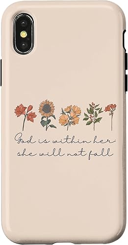 Miniatura 7 de iPhone 13 Pro Max God Is Within Her She Will Not Fall Salmos 465 Funda Boho Flores