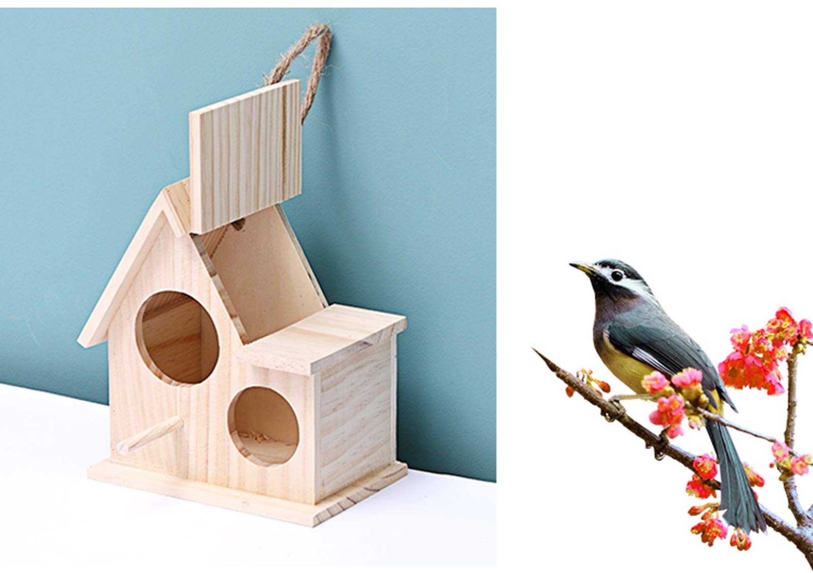 Nistkästen Outdoor Garden Massivholz-Vogelnest, Papageizucht Nestkasten Vogel Nest Warme Inkubator Holz Papagei (Size : Large)