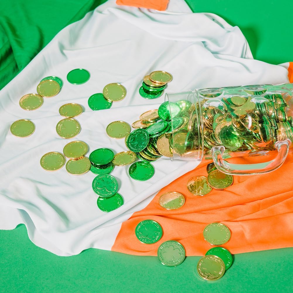 WODMAZ 120個 聖パトリックの日のシャムロックコイン 3つ葉のクローバーコイン グリーンとゴールド プラスチック ラッキーシ  Amazon.co.jp: 200ピース 聖パトリックデー シャムロックコイン 3つ葉のクローバー 幸運のコイン グリーンとゴールドコイン  プラスチック ...